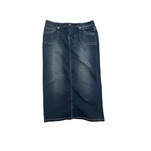 y2k vintage dark denim maxi skirt